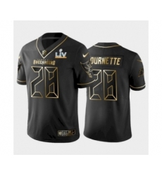 Men's Tampa Bay Buccaneers #28 Leonard Fournette Black Golden Super Bowl LV Jersey