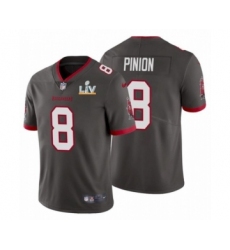Men's Tampa Bay Buccaneers #8 Bradley Pinion Pewter 2021 Super Bowl LV Jersey