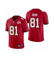 Men's Tampa Bay Buccaneers #81 Antonio Brown Red 2021 Super Bowl LV Jersey