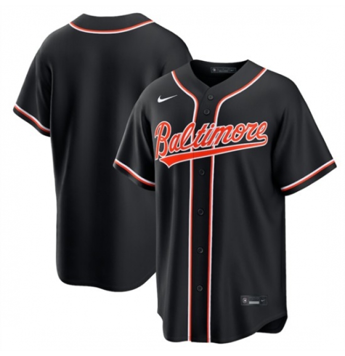 Men's Baltimore Orioles Blank Black Out Stitched Baseball Jersey