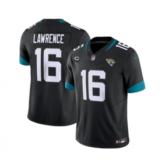 Men's Nike Jacksonville Jaguars #16 Trevor Lawrence Black 2023 F.U.S.E 3-Star C Vapor Untouchable Limited Stitched Jersey