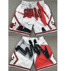 Men's Chicago Bulls White Red Shorts (Run Small)