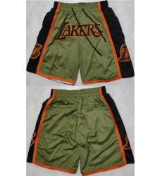 Los Angeles Lakers Green Black Shorts (Run Small)