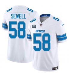 Men's Detroit Lions #58 Penei Sewell White 2026 F.U.S.E. With 4-Star C Vapor Limited Football Stitched Jersey