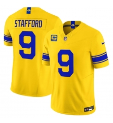 Men's Los Angeles Rams #9 Matthew Stafford Yellow 2026 F.U.S.E. With 4- Star C Vapor Limited Football Stitched Jersey