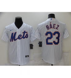 Men's Nike New York Mets #23 Javier Báez White Game Authentic Baseball Jersey
