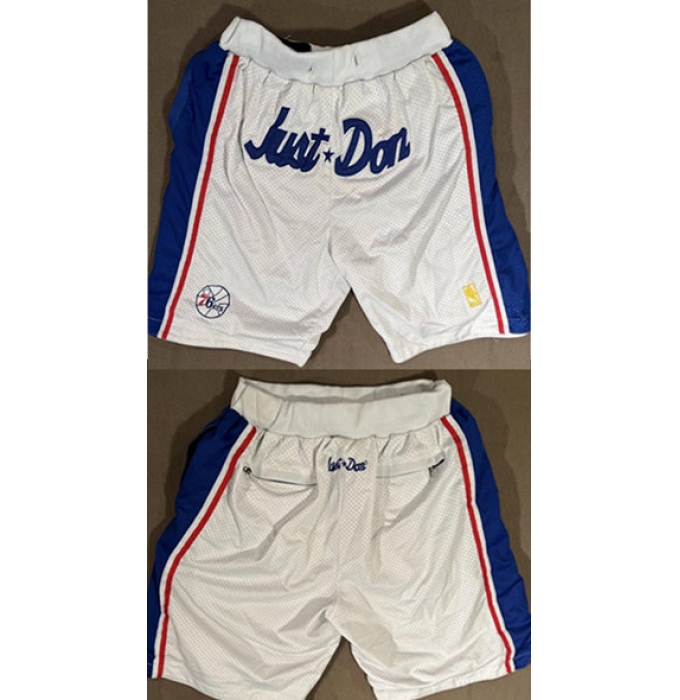 Men's Philadelphia 76ers White 1996-1997 Shorts (Run Small)
