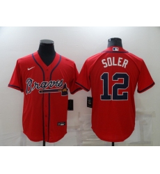 Men's Atlanta Braves #12 Jorge Soler Red Nike MLB Jersey