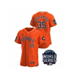 Men's Houston Astros #35 Justin Verlander 2021 Orange World Series Flex Base Stitched Baseball Jersey