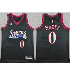 Youth Philadelphia 76ers #0 Tyrese Maxey Black 2025-26 Classic Edition Stitched Jersey