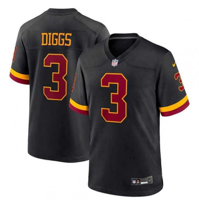 Men's Washington Commanders #3 Stefon Diggs Black 2026 Alternate Football Stitched Game Jersey