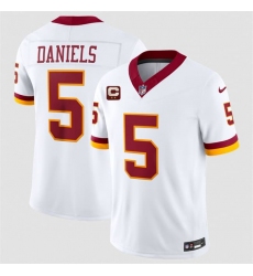 Men's Washington Commanders #5 Jayden Daniels White With 2-Star C F.U.S.E. Throwback Vapor Limited Football Stitched Jersey