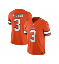 Men's Denver Broncos #3 Russell Wilson Orange 2023 F.U.S.E. Vapor Untouchable Stitched Jersey