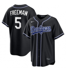 Men's Los Angeles Dodgers #5 Freddie Freeman 2026 Black Out Stitched Baseball Jersey