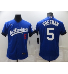 Men's Los Angeles Dodgers #5 Freddie Freeman Blue City Player Jerseys