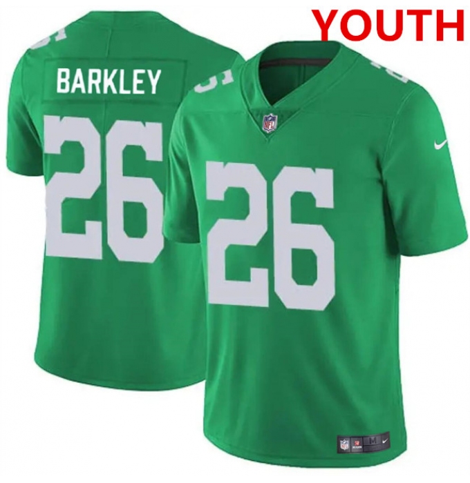 Youth Philadelphia Eagles #26 Saquon Barkley Kelly Green Vapor Untouchable Limited Football Stitched Jersey