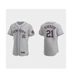 Men's New York Mets #21 Max Scherzer Gray Flex Base Stitched Jersey