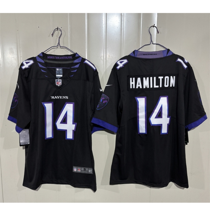 Men's Baltimore Ravens #14 Kyle Hamilton Black 2026 Alternate Vapor Limited Football Stitched Jersey