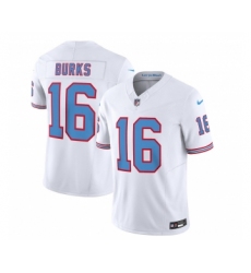 Men's Nike Tennessee Titans #16 Treylon Burks White 2023 F.U.S.E. Vapor Limited Throwback Football Stitched Jersey