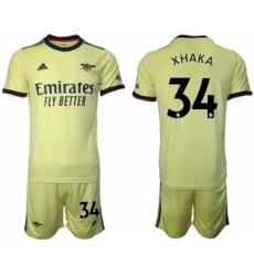 Men 2021-2022 Club Arsenal away yellow 34 Soccer Jersey