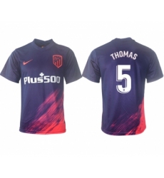 Men 2021-2022 Club Atletico Madrid away aaa version purple 5 Soccer Jersey
