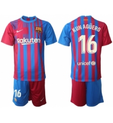 Men 2021-2022 Club Barcelona home red 16 Nike Soccer Jerseys
