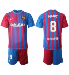 Men 2021-2022 Club Barcelona home red 8 Nike Soccer Jerseys