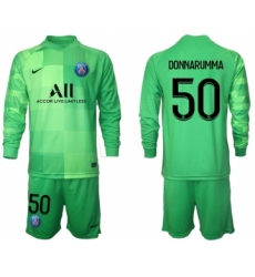 Men 2021-2022 Club Paris St German green goalkeeper Long Sleeve 50 Soccer Jersey