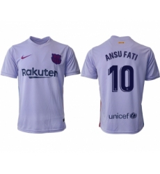 Men's 2021-2022 Club Barcelona away aaa version purple 10 Soccer Jersey