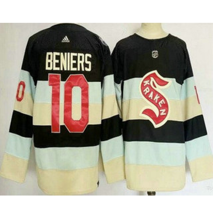Men's Seattle Kraken #10 Matthew Beniers Navy 2024 Winter Classic Authentic Jersey