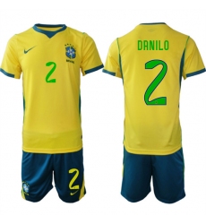 Men's Brazil #2 DANILO National Team FIFA x World Cup 2026 Home On Field Jersey