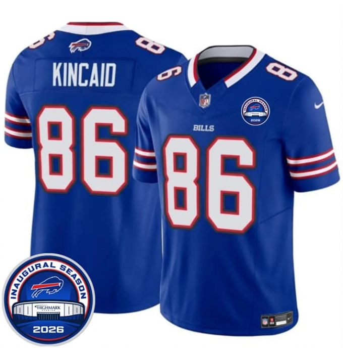 Men's Buffalo Bills #86 Dalton Kincaid Blue F.U.S.E. 2026 Inaugural Season at Highmark Stadium Football Stitched Jersey