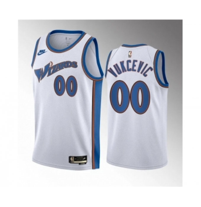 Men's Washington Wizards #00 Tristan Vukcevic White 2023 Draft Classic Edition Stitched Jersey