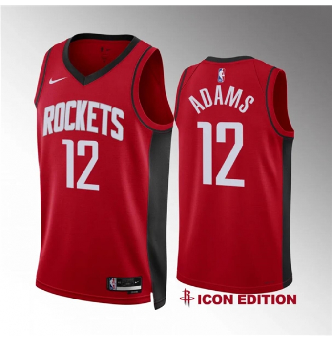 Men's Houston Rockets #12 Steven Adams Red Icon Edition Stitched Jersey