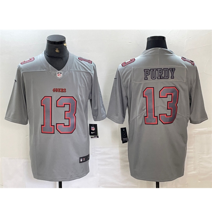 Men's San Francisco 49ers #13 Brock Purdy Gray Atmosphere Fashion Football Stitched Jersey