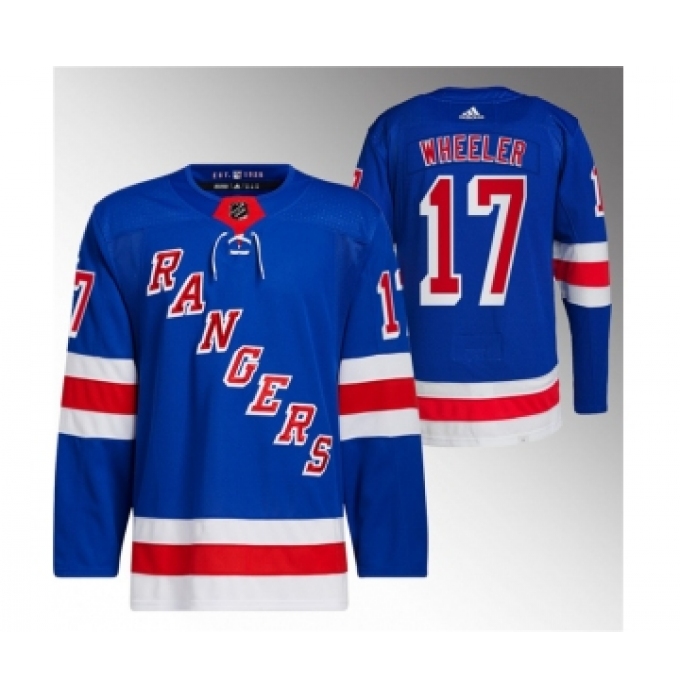 Men's New York Rangers #17 Blake Wheeler Royal Stitched Jersey