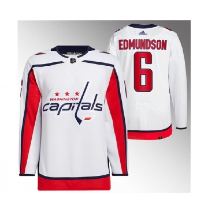 Men's Washington Capitals #6 Joel Edmundson White Stitched Jersey