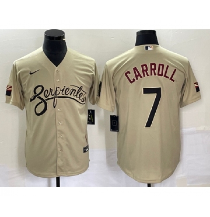Men's Nike Arizona Diamondbacks #7 Corbin Carroll 2021 Gold City Connect Cool Base Stitched Jersey