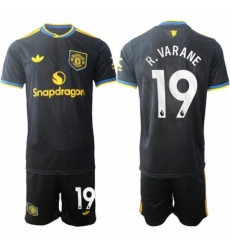 Men Manchester United 2026 Soccer Jerseys Black #19 R.VARANE