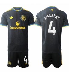 Men Manchester United 2026 Soccer Jerseys Black #4 AMRABAT
