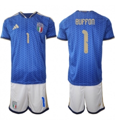 Men's Italy #1 Gianluigi Buffon 2025-26 Blue Home Soccer Jersey Suit
