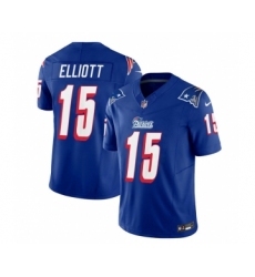 Men's Nike New England Patriots #15 Ezekiel Elliott Blue 2023 F.U.S.E. Vapor Limited Football Stitched Jersey