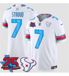 Men's Houston Texans #7 C.J. Stroud White 2026 F.U.S.E. Rivalries Collection With 25th Anniversary Limited Football Stitched Jersey