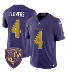 Men's Baltimore Ravens #4 Zay Flowers Purple 2026 F.U.S.E. Alternate Vapor Limited Football Stitched Jersey