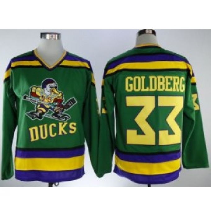 Men's Anaheim Mighty Ducks #33 Greg Goldberg CCM Green Movie Jersey