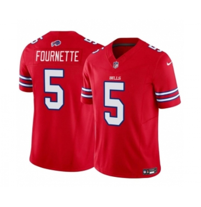 Men's Buffalo Bills #5 Leonard Fournette Red Vapor Untouchable Limited Football Stitched Game Jersey