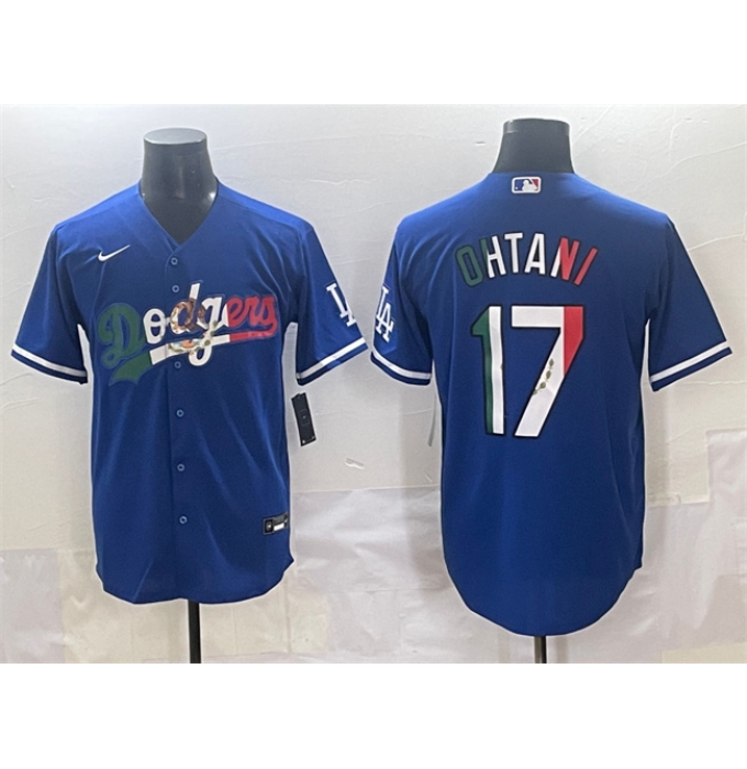 Men's Los Angeles Dodgers #17 Shohei Ohtani Blue Mexico Stitched Jersey