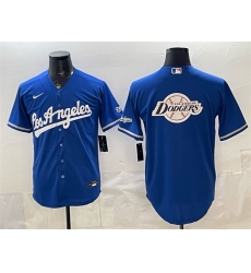 Men's Los Angeles Dodgers Team Big Logo Royal Alternate Stadium Stitched Baseball Jerseys