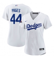 Women's Los Angeles Dodgers #44 Andy Pages White 2024 World Series Champions Cool Base Stitched Baseball Jersey(Run Small)