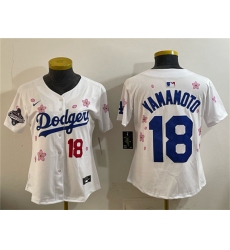 Youth Los Angeles Dodgers #18 Yoshinobu Yamamoto White 2025 World Series Champions Tokyo Series Limited Stitched Baseball Jersey